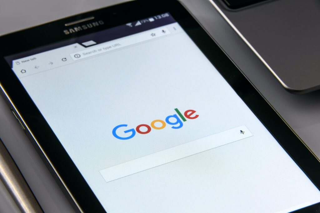 Google search on a smartphone screen.