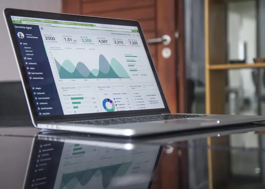 Digital analytics dashboard representing SEO trends and search optimization