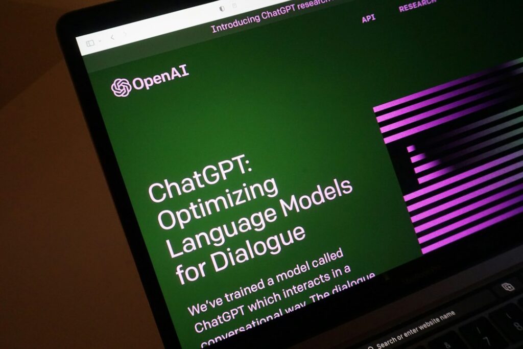 Computer screen representing AI tools and local search engine optimization