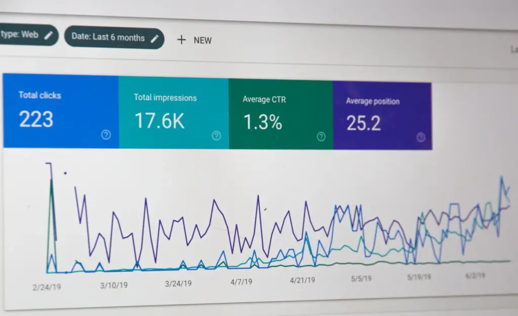 SEO analytics dashboard representing search engine optimization trends and strategy